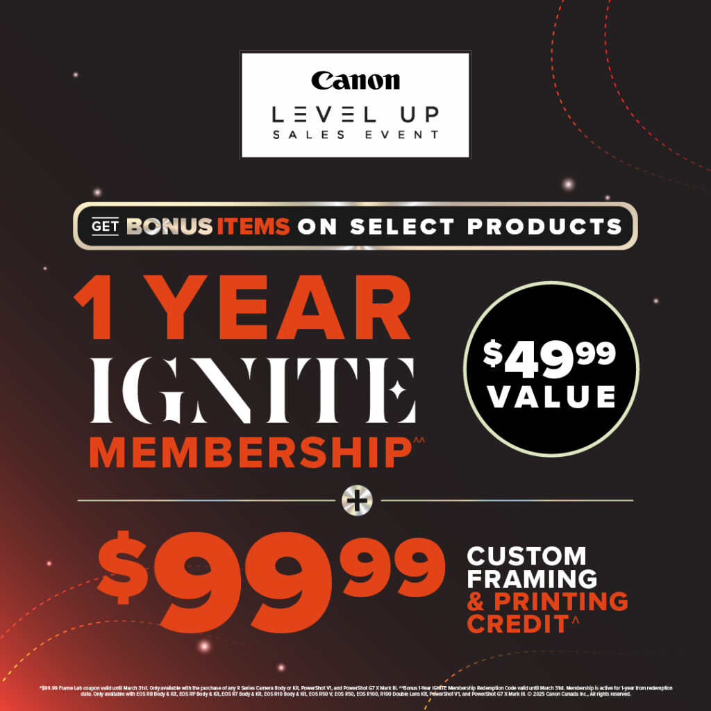 Level Up Sales Event bonus 1 year ignite membership and $99.99 custom framing and printing credit