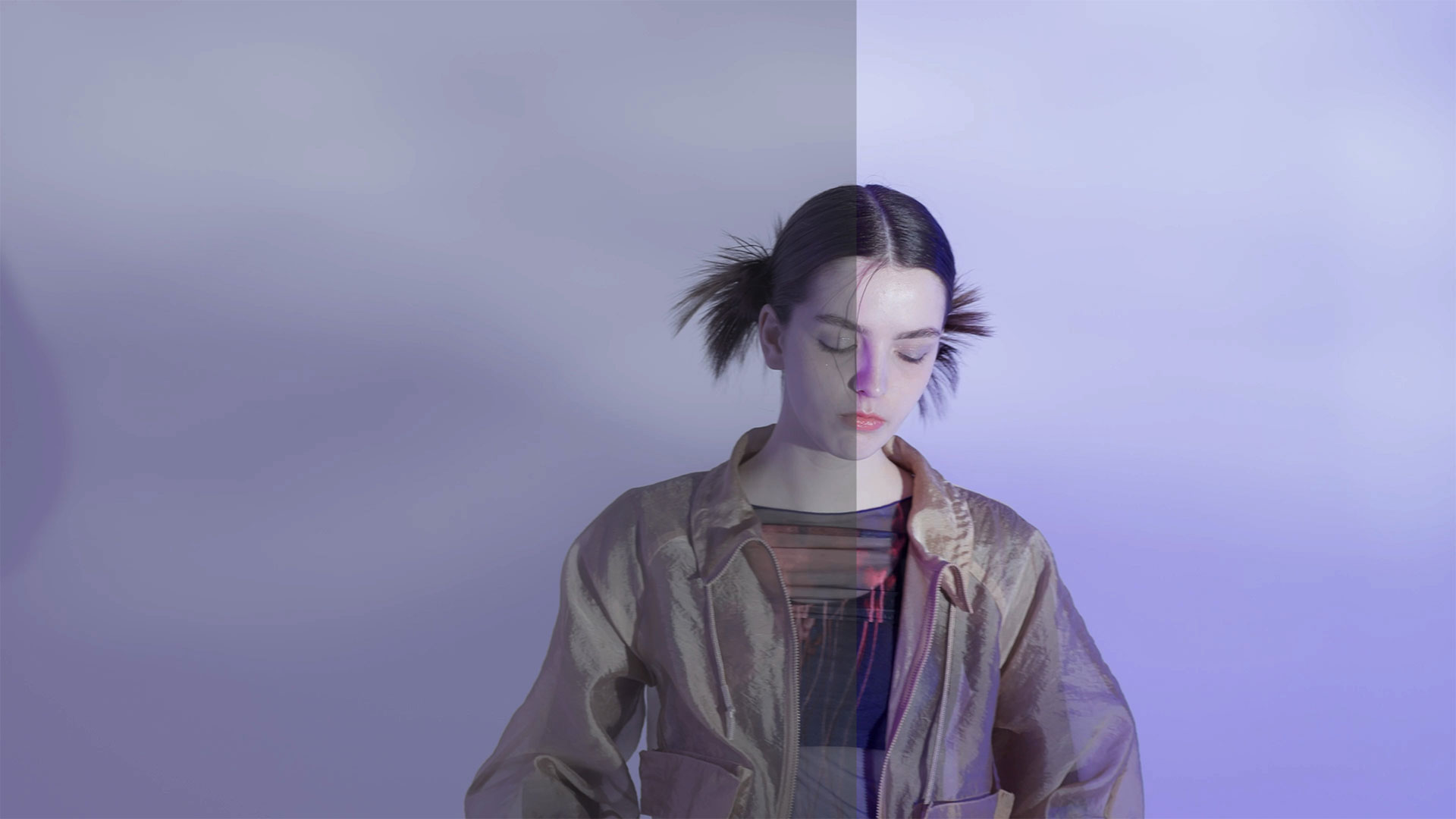 EOS R50 V with a filter on a female model