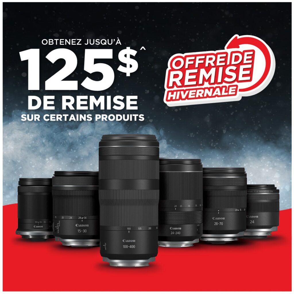 Économisez jusqu'à 125 $ sur certaines lentilles RF avant le 12 mars 2026