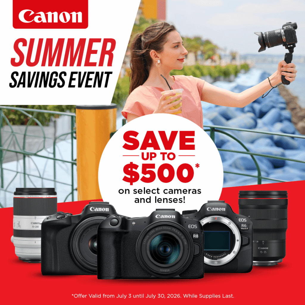 summer savings event save up to $500 on select cameras and lenses. Ends July 30