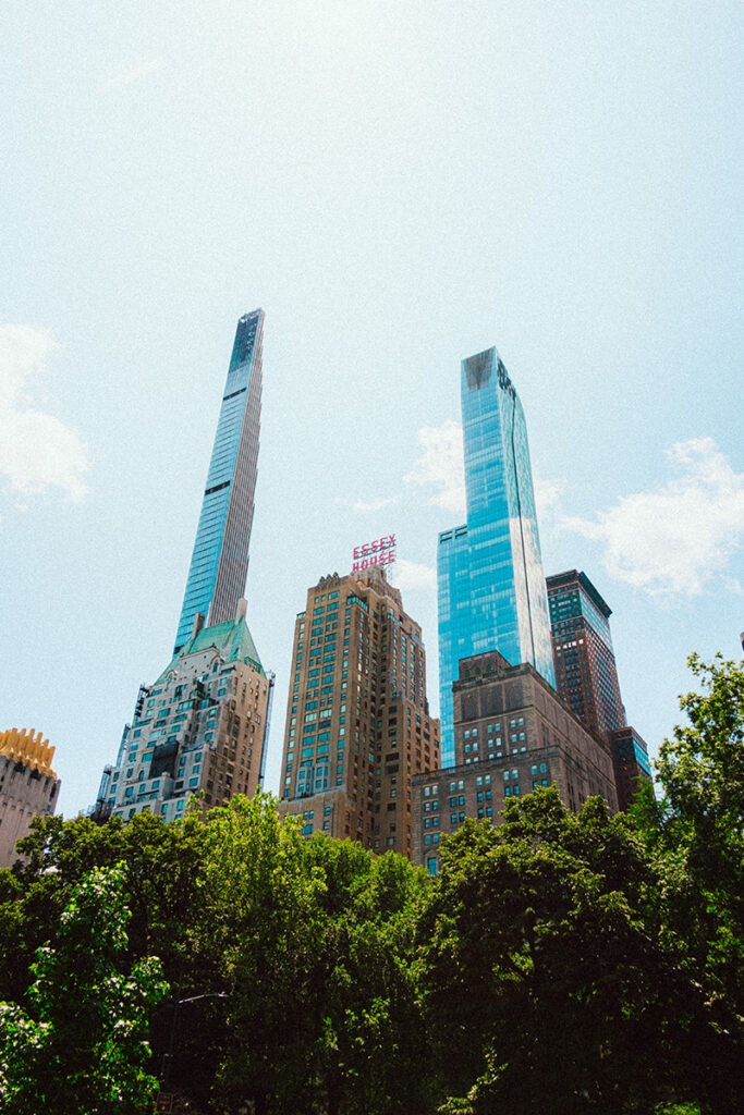 skyscrapers rising towards the sky