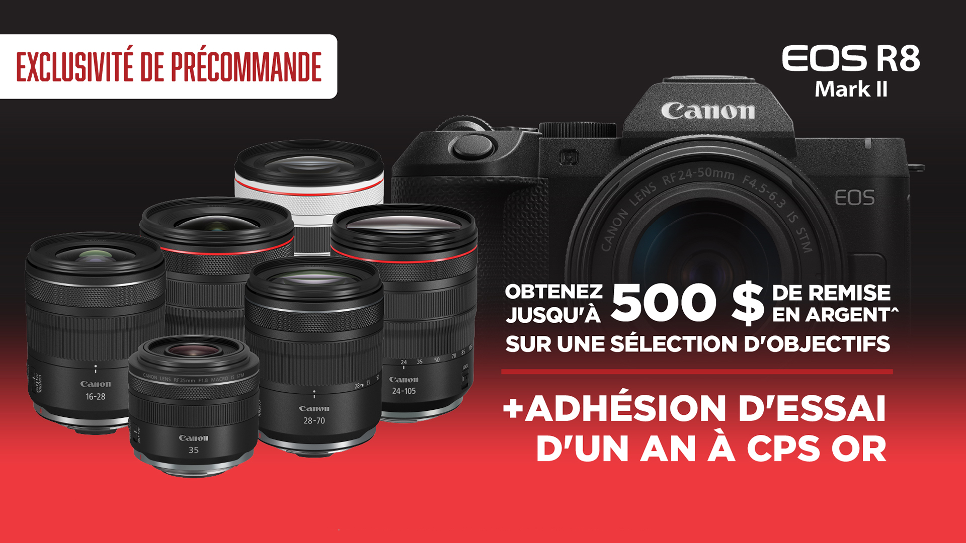 Offre à durée limitée à la précommande de l’EOS R8 Mark II